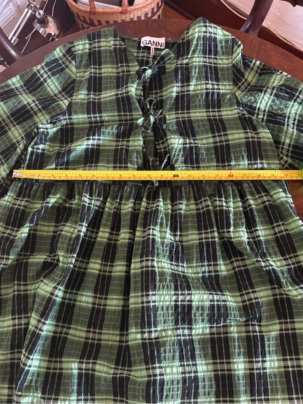Ganni Plaid Babydoll Dress - Picture 4 of 8